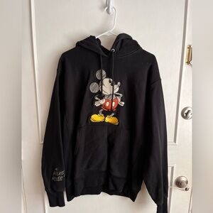Champion Black Crewneck Hoodie with Mickey Graphic